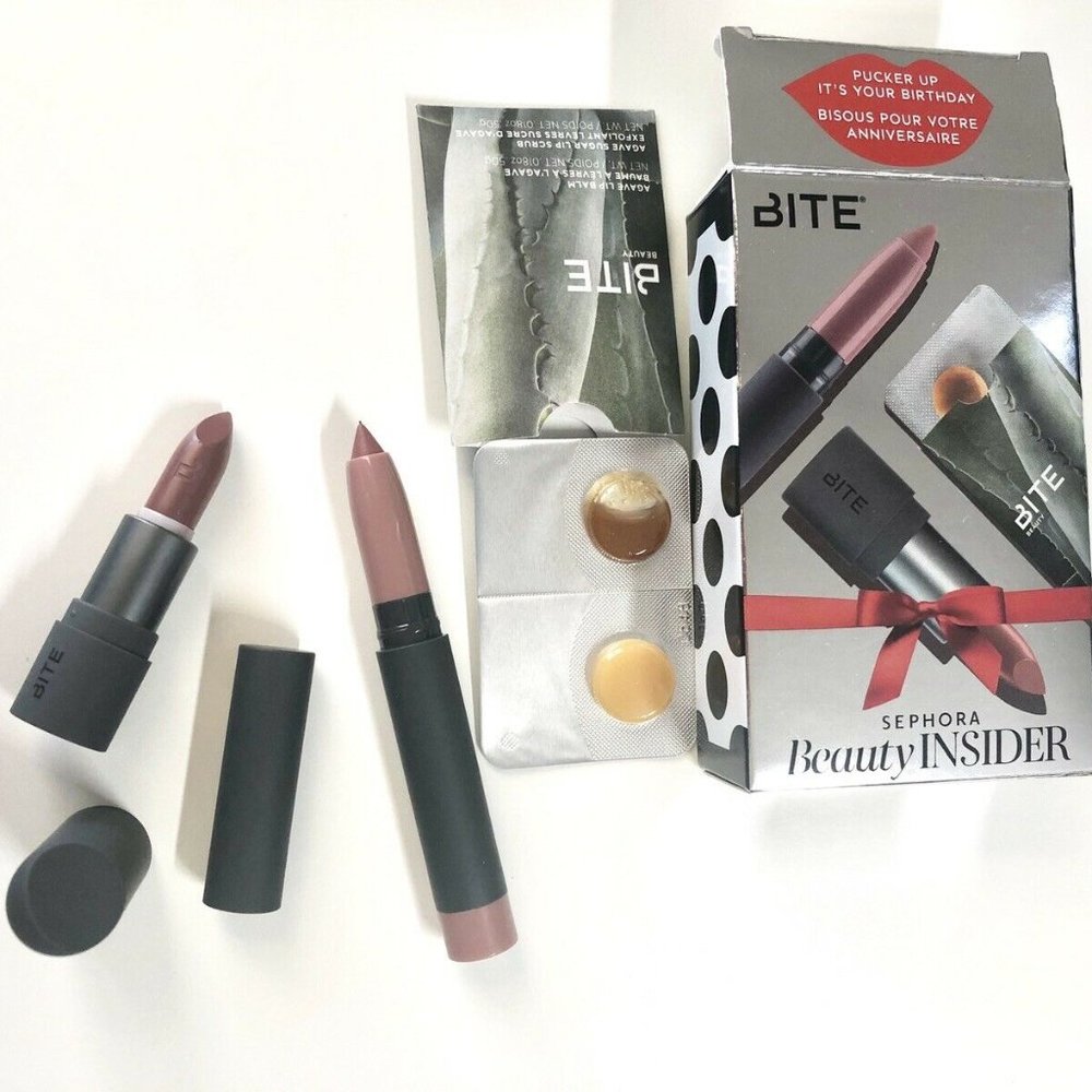 NEW Sephora Beauty Insider Birthday Gift Bite Lip Crayon, Lipstick, Balm Set